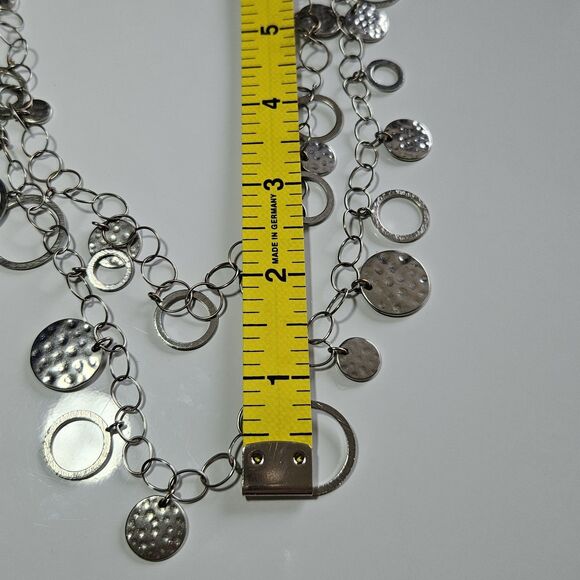 **Sale** Loft Silver Tone Layered Circle Necklace 21 To 24" - Picture 7 of 12